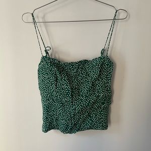 Reformation Lily Green Floral Tank Size 2